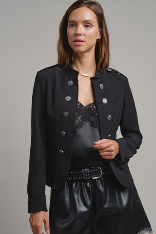 Cadet Charm Napoleon Jacket in Black - Women's Wholesale Jackets & Blazers | Trend Notes
