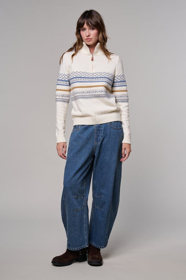 Laid-Back Light Wash Barrel Denim Pants in MEDIUM DENIM - Women's Wholesale Wide Leg Jeans | Trend Notes