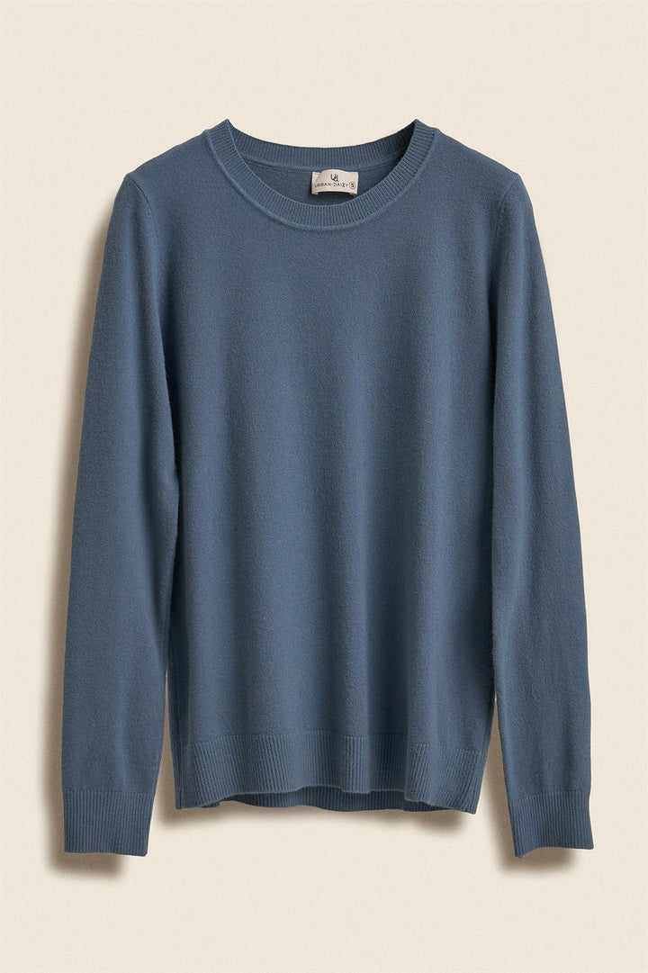 Soft Knit Crewneck Pullover Sweater in VINTAGE NAVY - Women's Wholesale Sweaters | Trend Notes