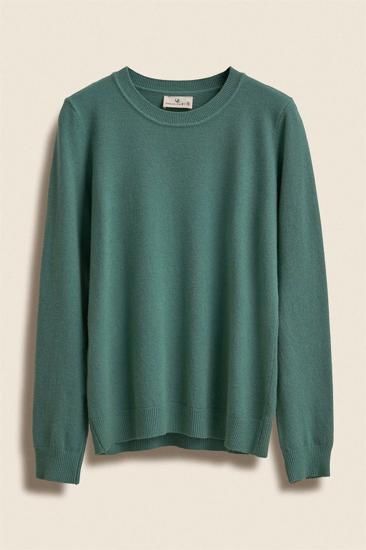 Soft Knit Crewneck Pullover Sweater in DEEP GREEN - Women's Wholesale Sweaters | Trend Notes