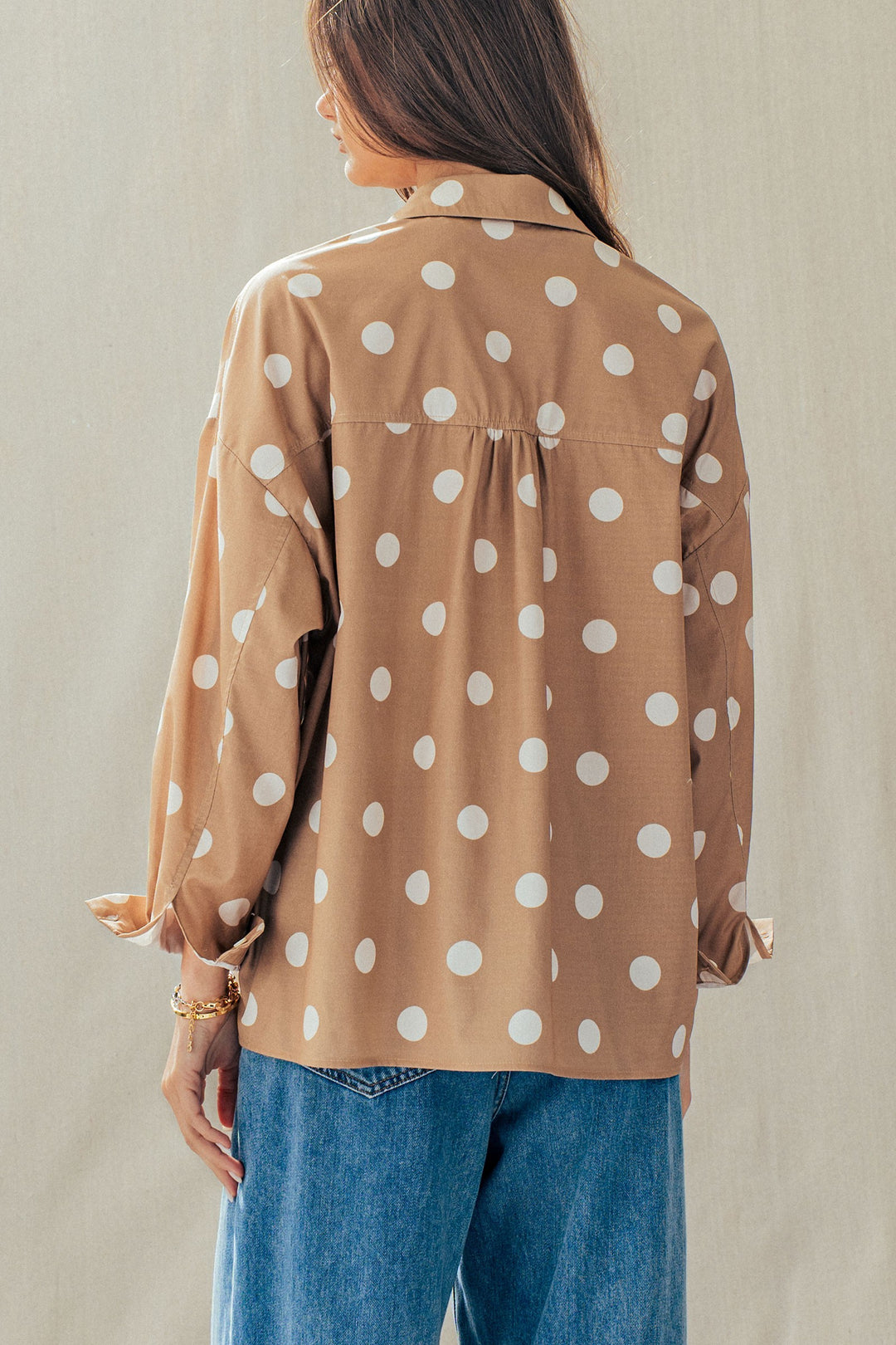 Polka Dot Button Shirt - Women's Wholesale Tops | Trend Notes