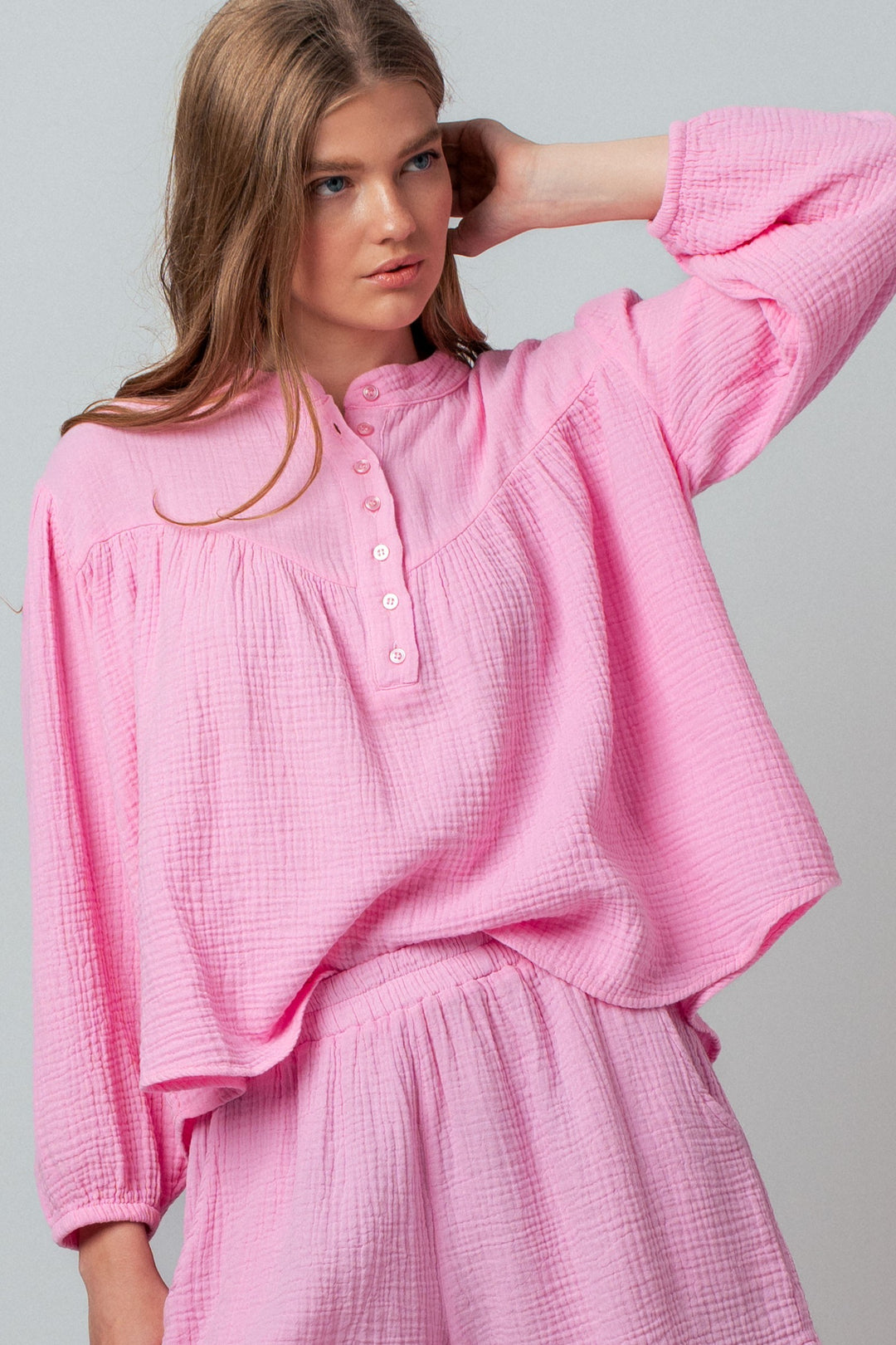Garment Dyed Cotton Gauze Lounge Set