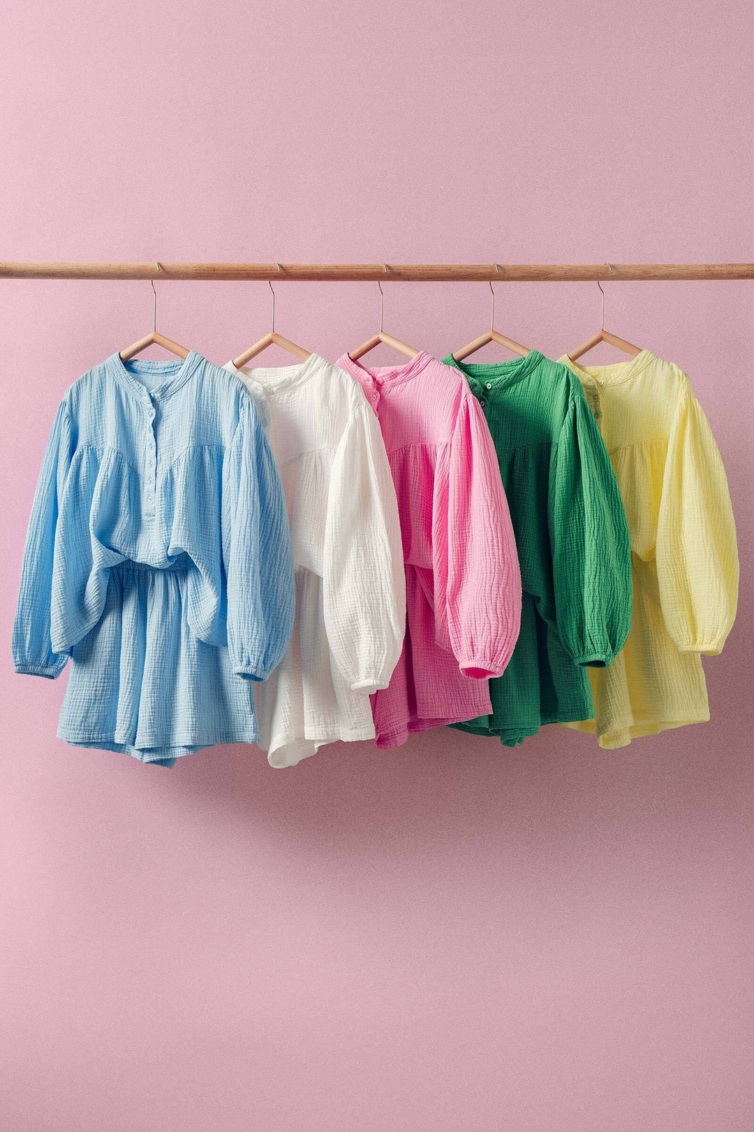 Garment Dyed Cotton Gauze Lounge Set