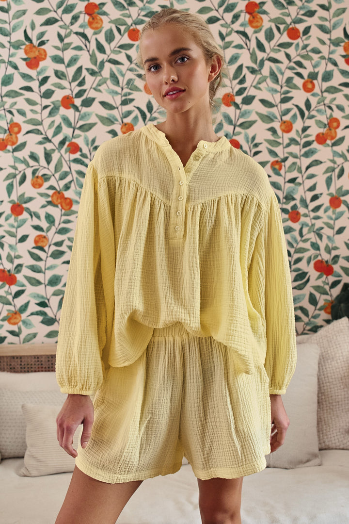 Garment Dyed Cotton Gauze Lounge Set