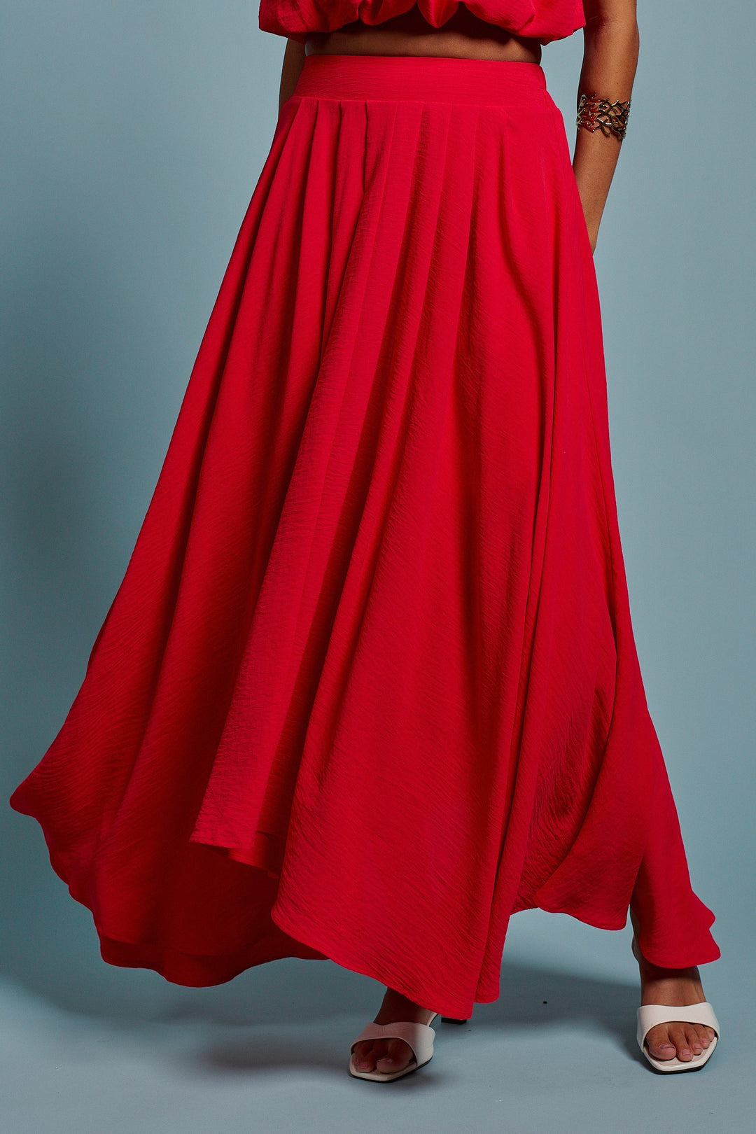 Desert Drape Boho Maxi Skirt in RED - Women's Wholesale Skirts | Trend Notes