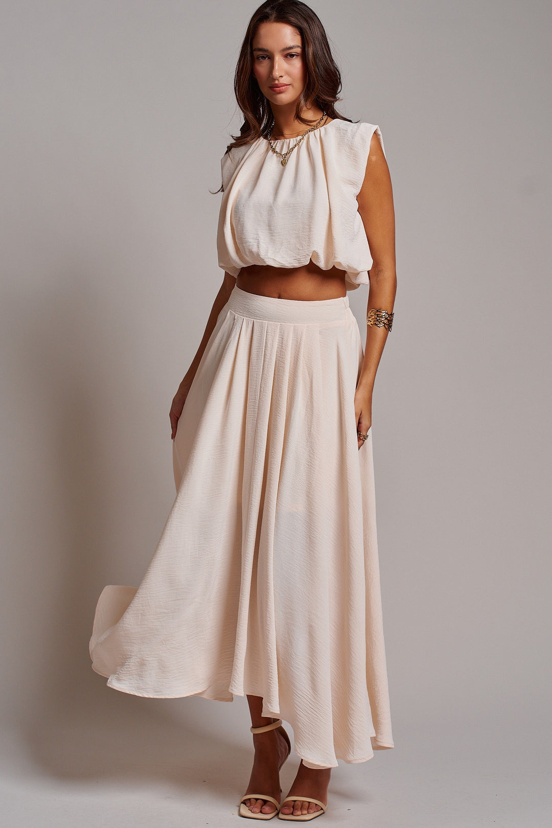 Desert Drape Boho Maxi Skirt in BEIGE - Women's Wholesale Skirts | Trend Notes