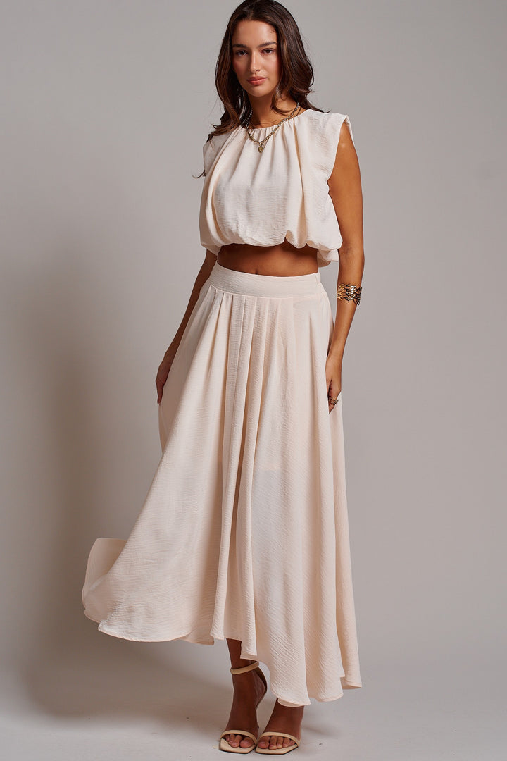 Desert Drape Boho Maxi Skirt in BEIGE - Women's Wholesale Skirts | Trend Notes