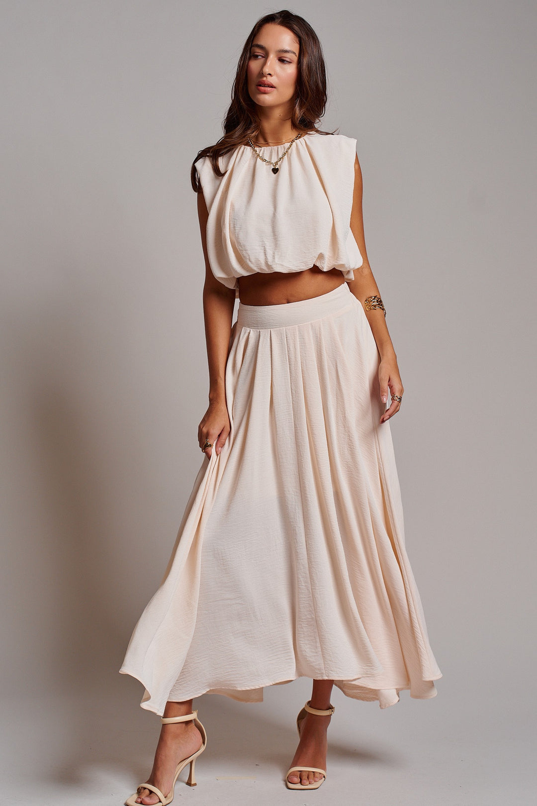 Desert Drape Boho Maxi Skirt in BEIGE - Women's Wholesale Skirts | Trend Notes