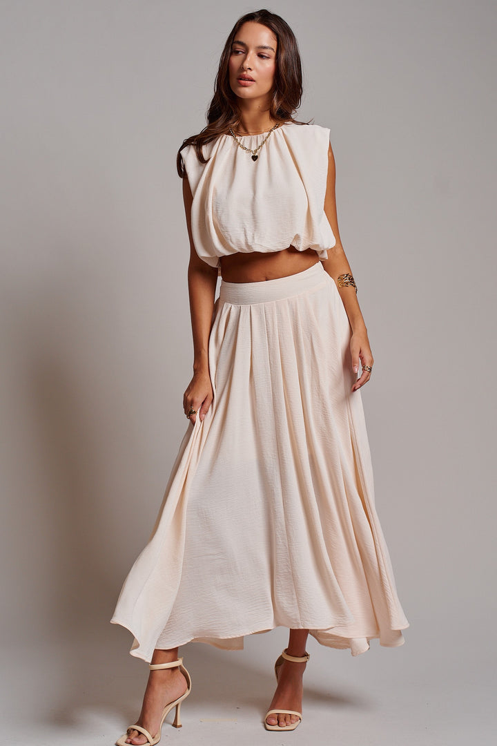 Desert Drape Boho Maxi Skirt in BEIGE - Women's Wholesale Skirts | Trend Notes