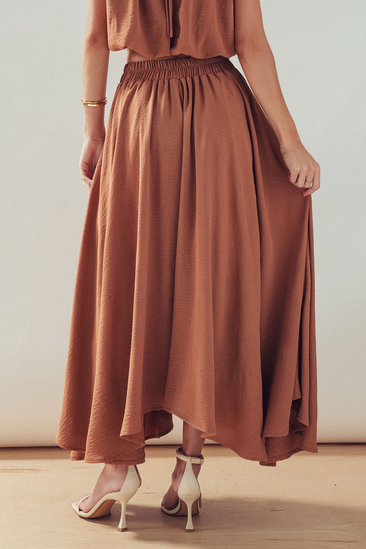 Desert Drape Boho Maxi Skirt in CAMEL - Women's Wholesale Skirts | Trend Notes