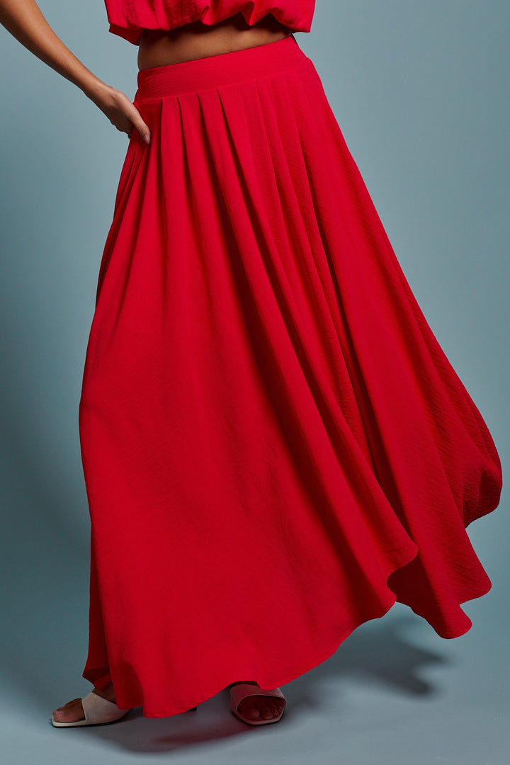 Desert Drape Boho Maxi Skirt in RED - Women's Wholesale Skirts | Trend Notes