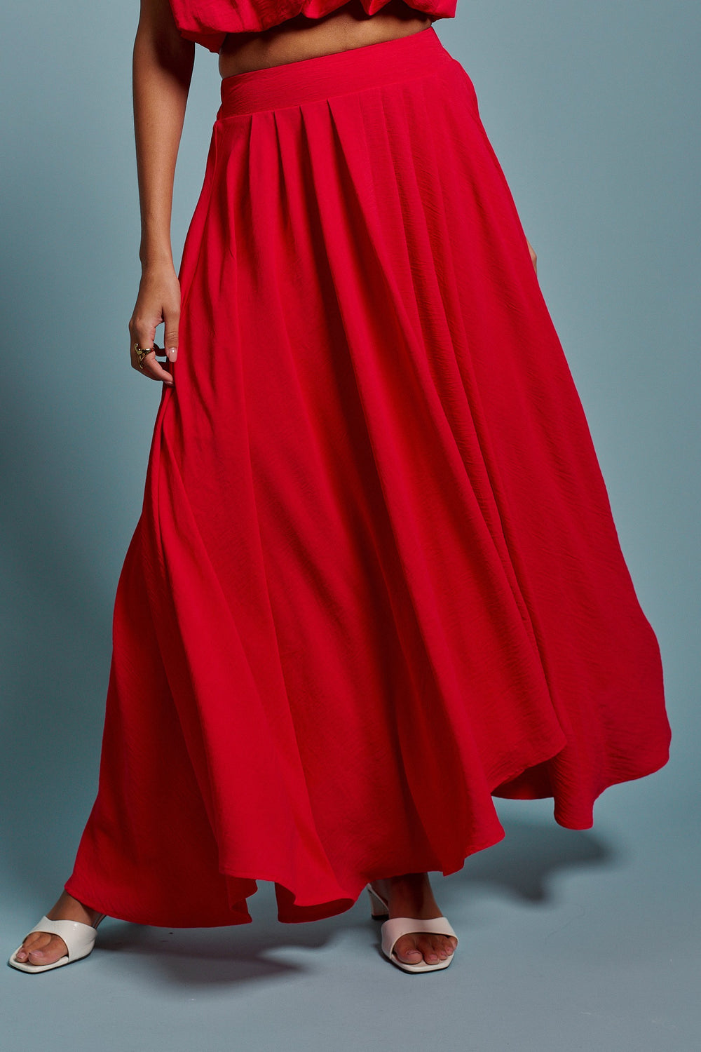 Desert Drape Boho Maxi Skirt in RED - Women's Wholesale Skirts | Trend Notes