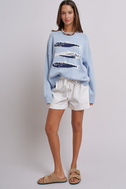 Seaside Sardine Oversized Summer Knit Sweater