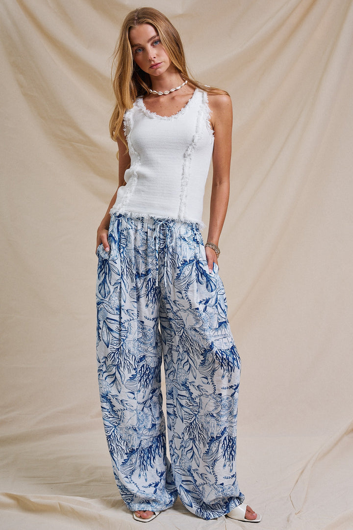 Boho Frayed Edge Textured Tank in WHITE - Women's Wholesale Tops | Trend Notes