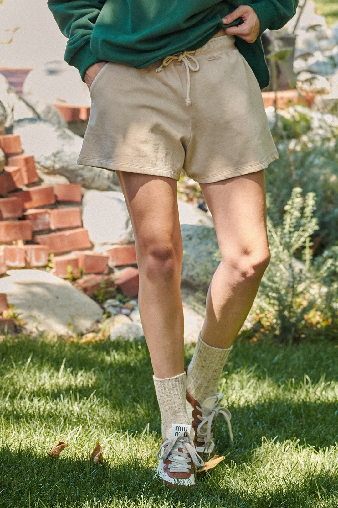 Sporty Chill Lounge Shorts in TIMELESS TAUPE - Women's Wholesale Casual Shorts | Trend Notes