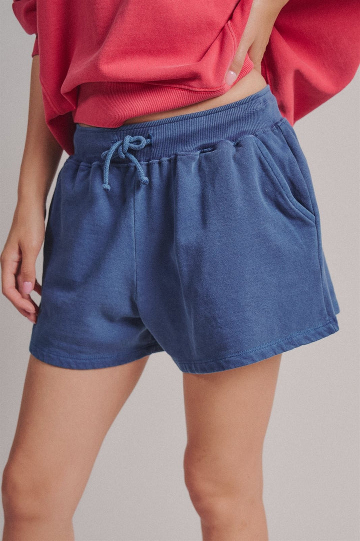 Sporty Chill Lounge Shorts in NAVY - Women's Wholesale Casual Shorts | Trend Notes