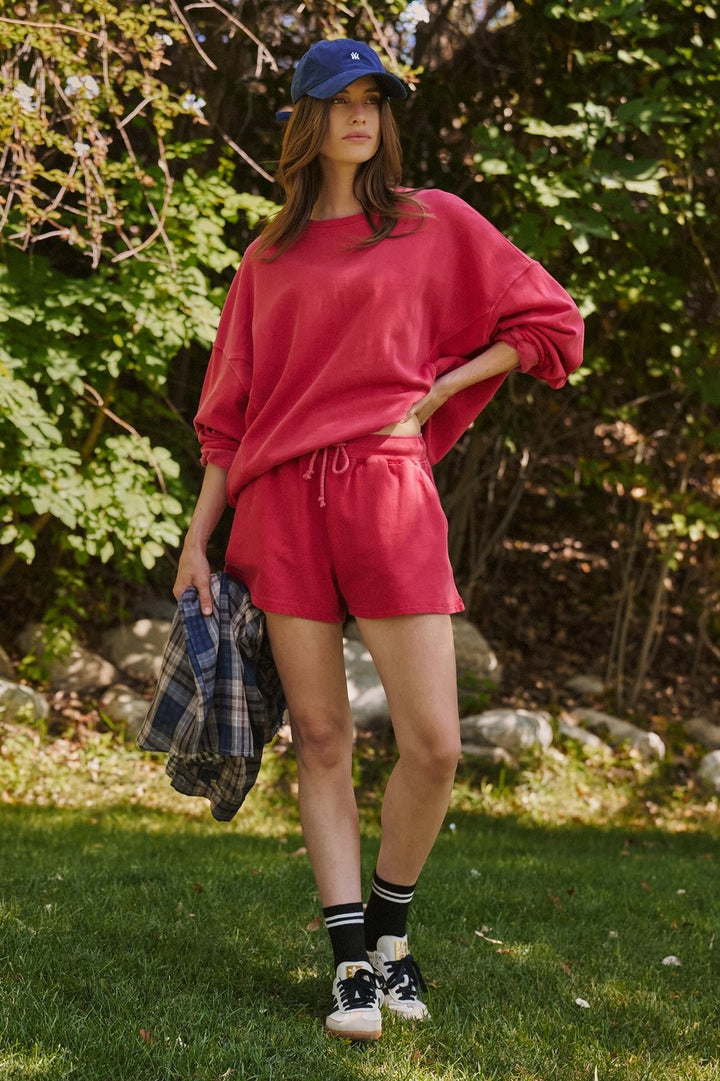 Sporty Chill Lounge Shorts in CORAL - Women's Wholesale Casual Shorts | Trend Notes
