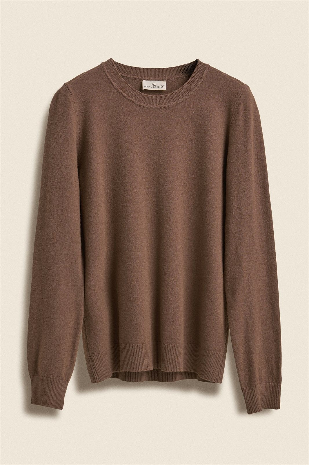 Soft Knit Crewneck Pullover Sweater in BROWN - Women's Wholesale Sweaters | Trend Notes