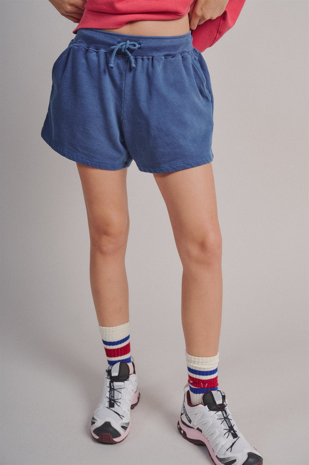 Sporty Chill Lounge Shorts in NAVY - Women's Wholesale Casual Shorts | Trend Notes