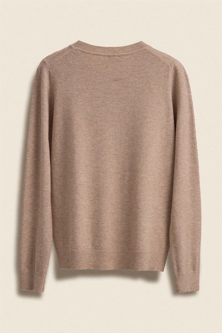 Soft Knit Crewneck Pullover Sweater in MOCHA - Women's Wholesale Sweaters | Trend Notes