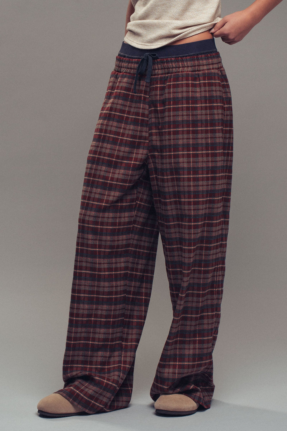 wide leg lounge pants - rust multi (additional view)