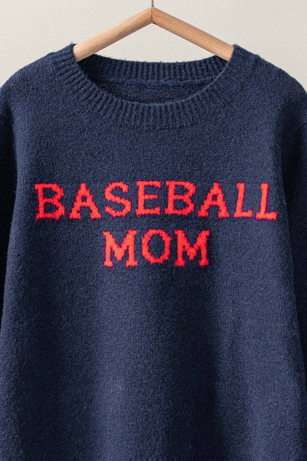 baseball mom graphic knit sweater - navy (additional view)