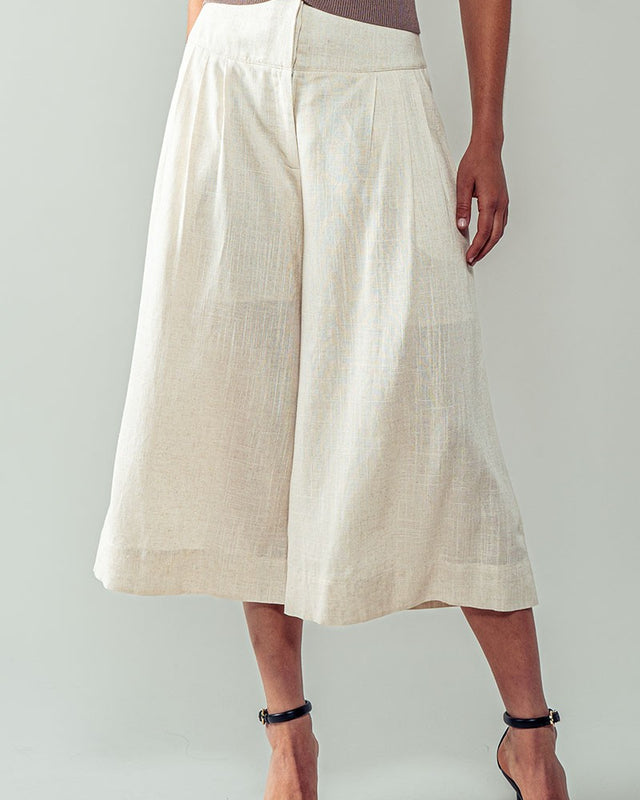 summer drift linen wide leg pants - oatmeal