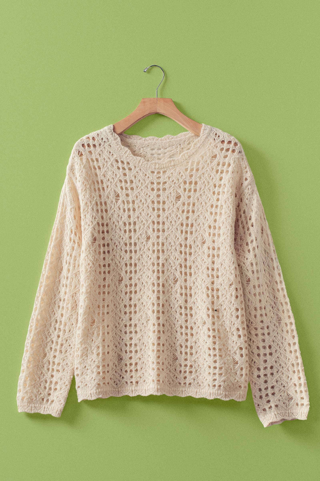 seaside crochet sweater - natural (additional view)
