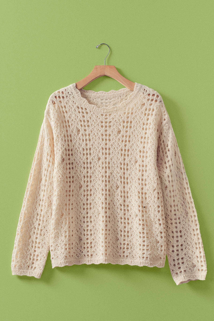 seaside crochet sweater - natural (additional view)