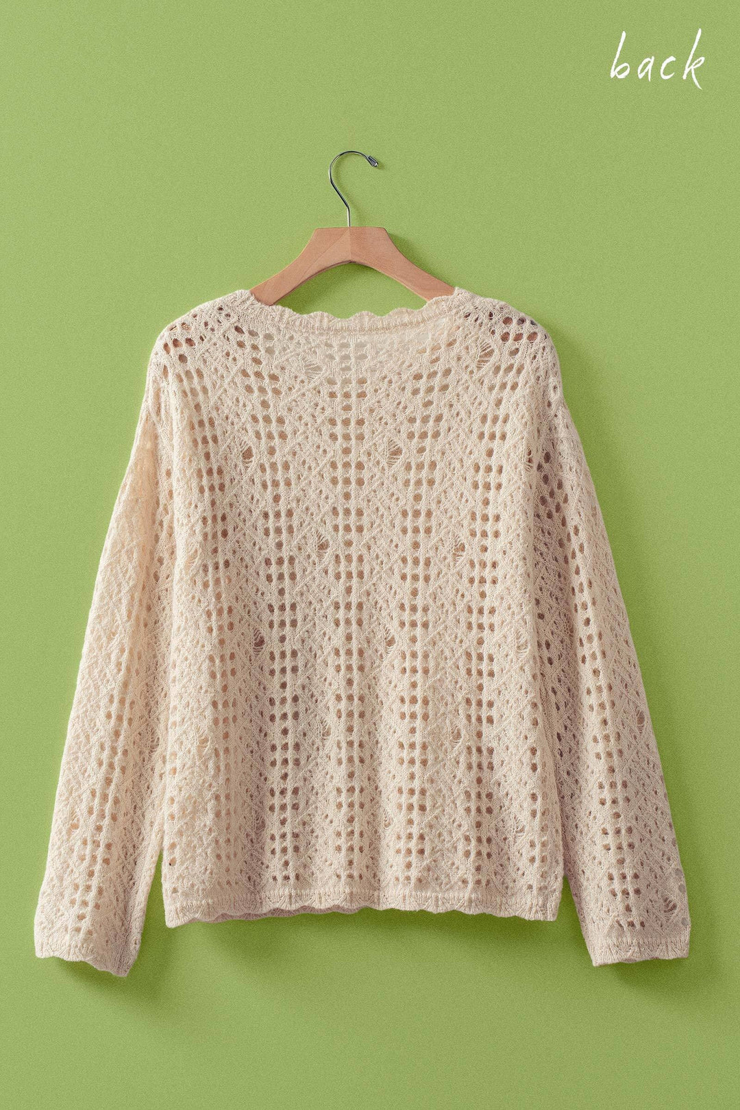 seaside crochet sweater - natural (additional view)
