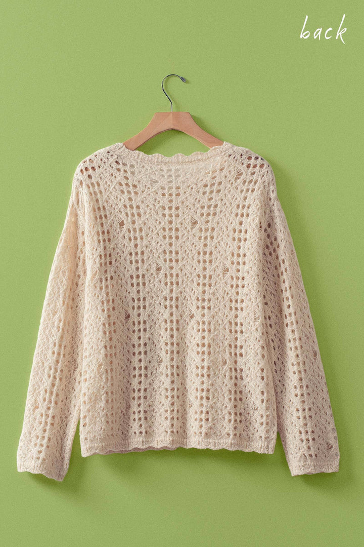 seaside crochet sweater - natural (additional view)