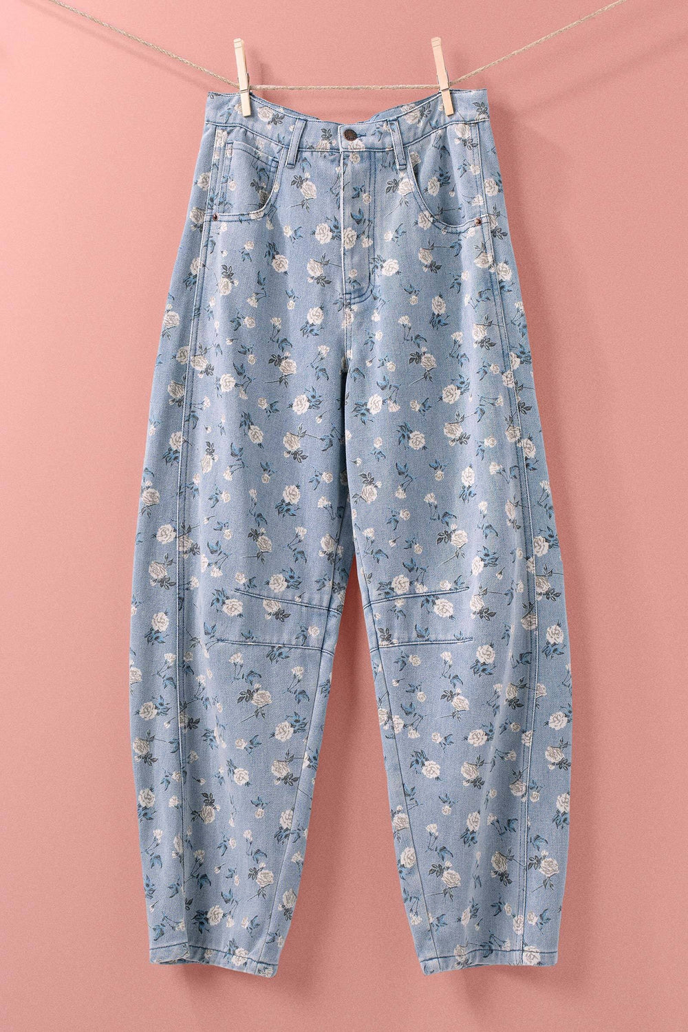 vintage relaxed garden denim barrel jeans - denim (additional view)