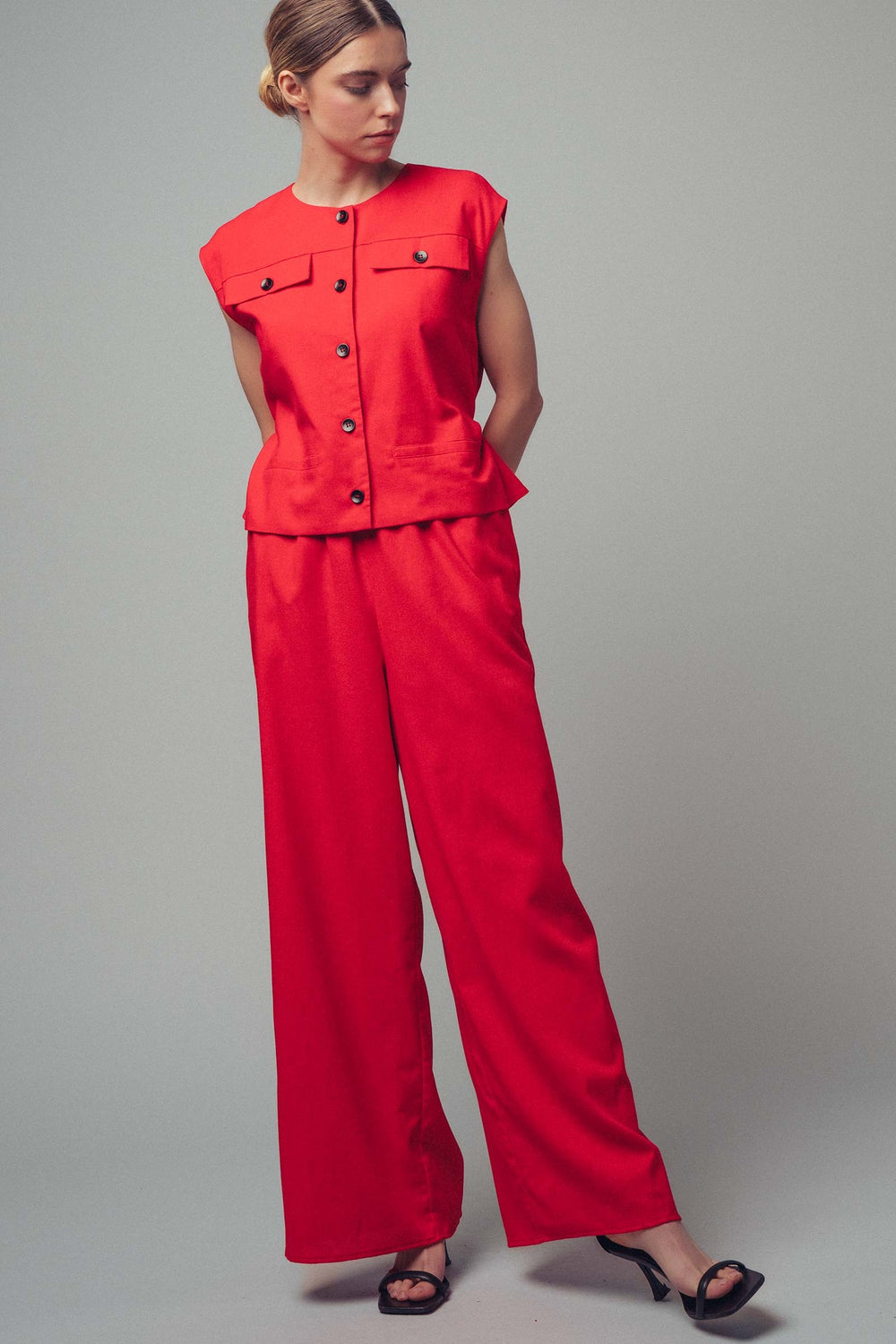 utility jumpsuit set - red (additional view)