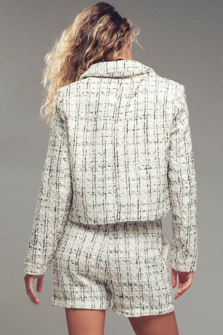 tweed button up jacket - ivory (additional view)