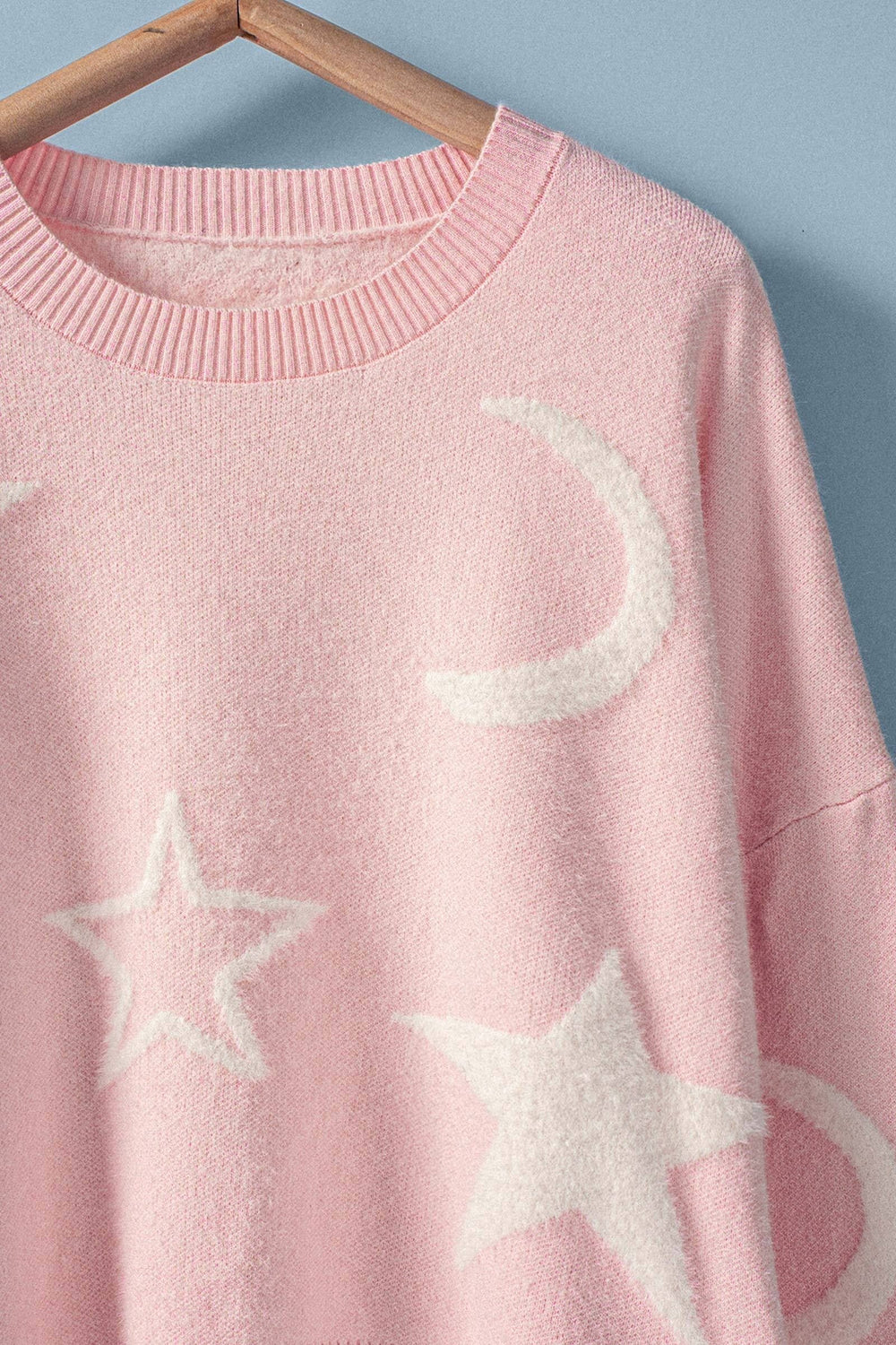 Star Moon Cropped Pink Sweater, additional view
