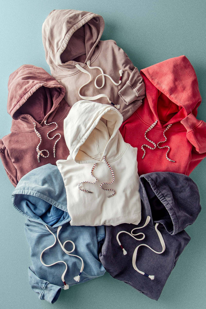 oversized hoodie w vintage washed brushed fabric - default (additional view)