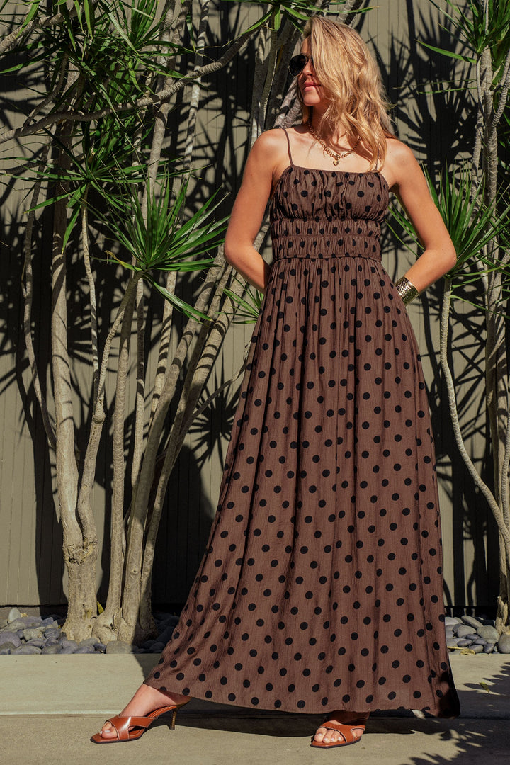 muse polka dot maxi dress - brown black (additional view)