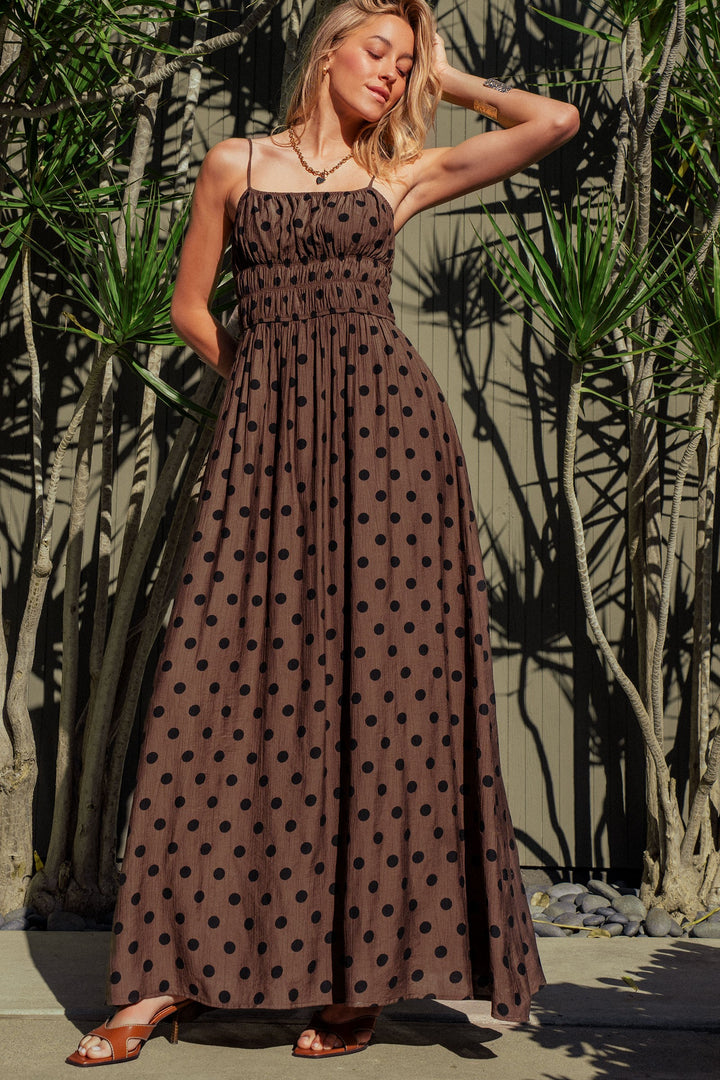muse polka dot maxi dress - brown black (additional view)