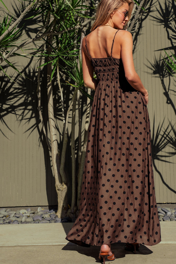muse polka dot maxi dress - brown black (additional view)