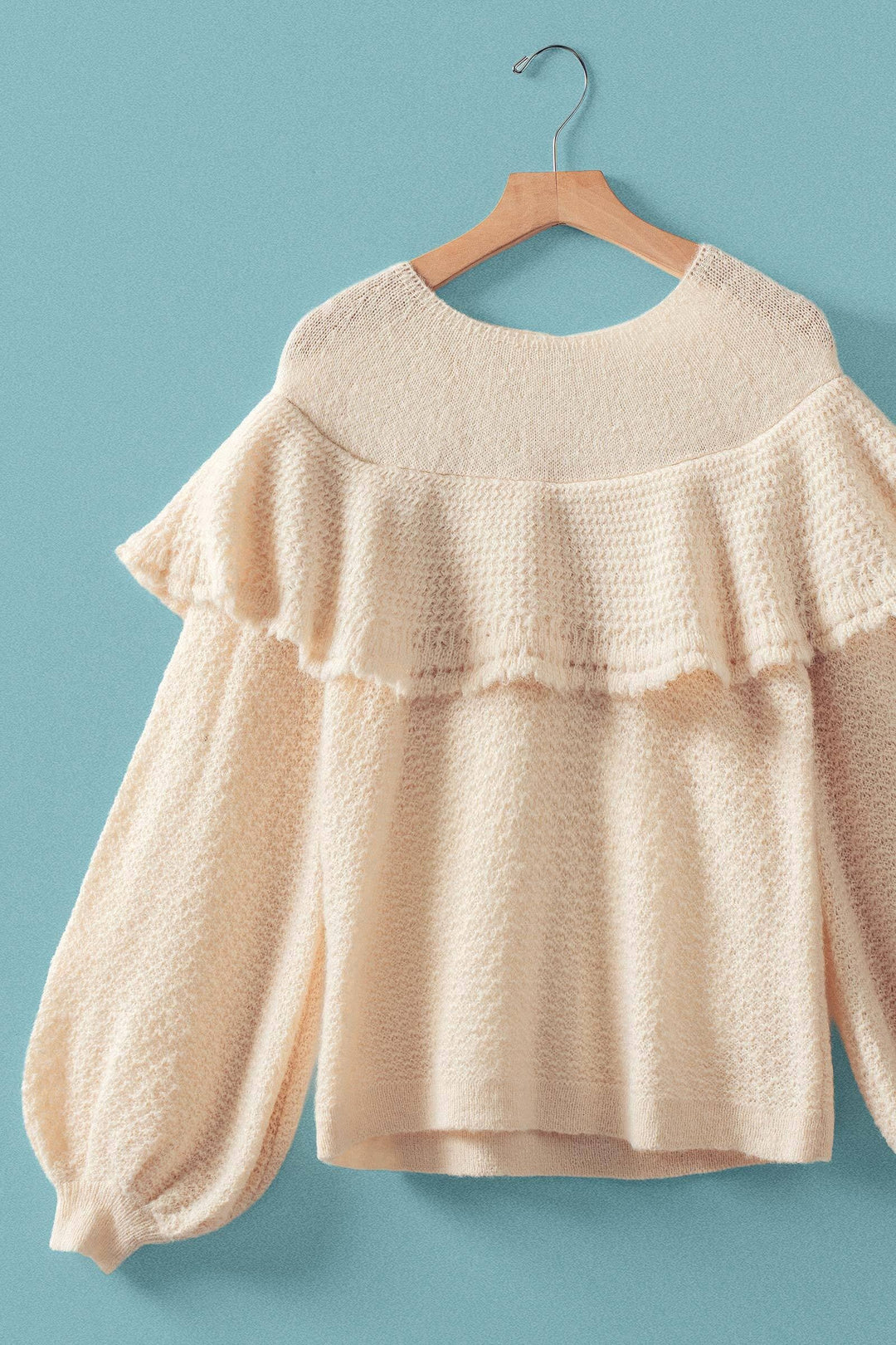 yoke knit sweater - natural