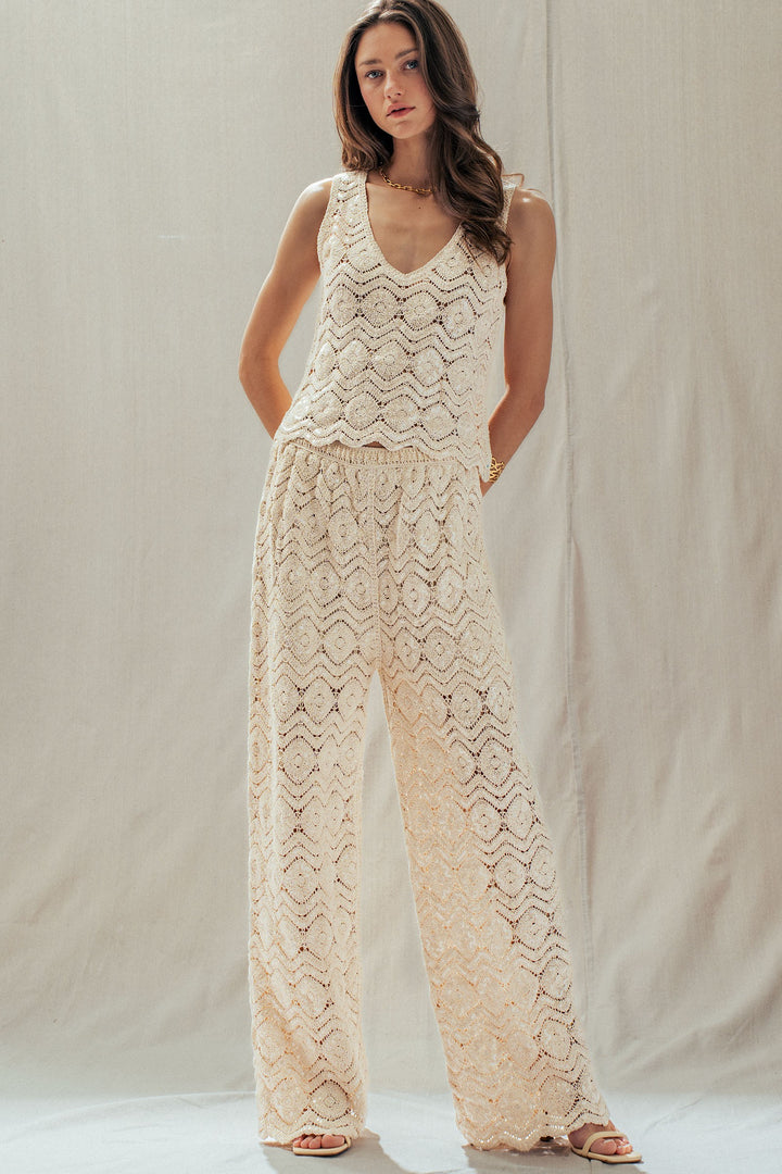 sunset sparkle crochet tank - natural (additional view)