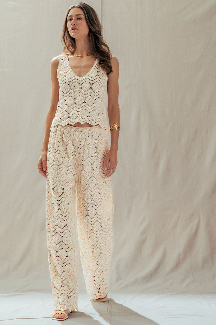 sunset sparkle crochet tank - natural (additional view)