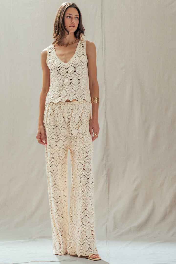 sunset sparkle crochet tank - natural (additional view)