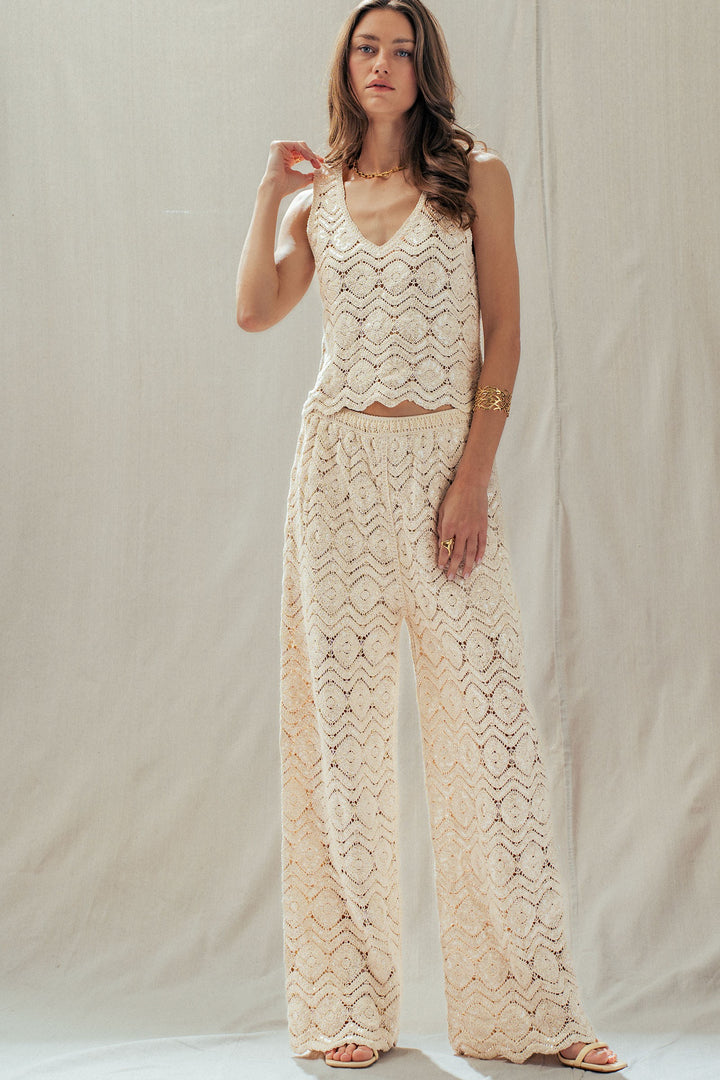 sunset sparkle crochet tank - natural (additional view)