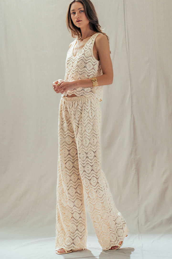 sunset sparkle crochet tank - natural (additional view)