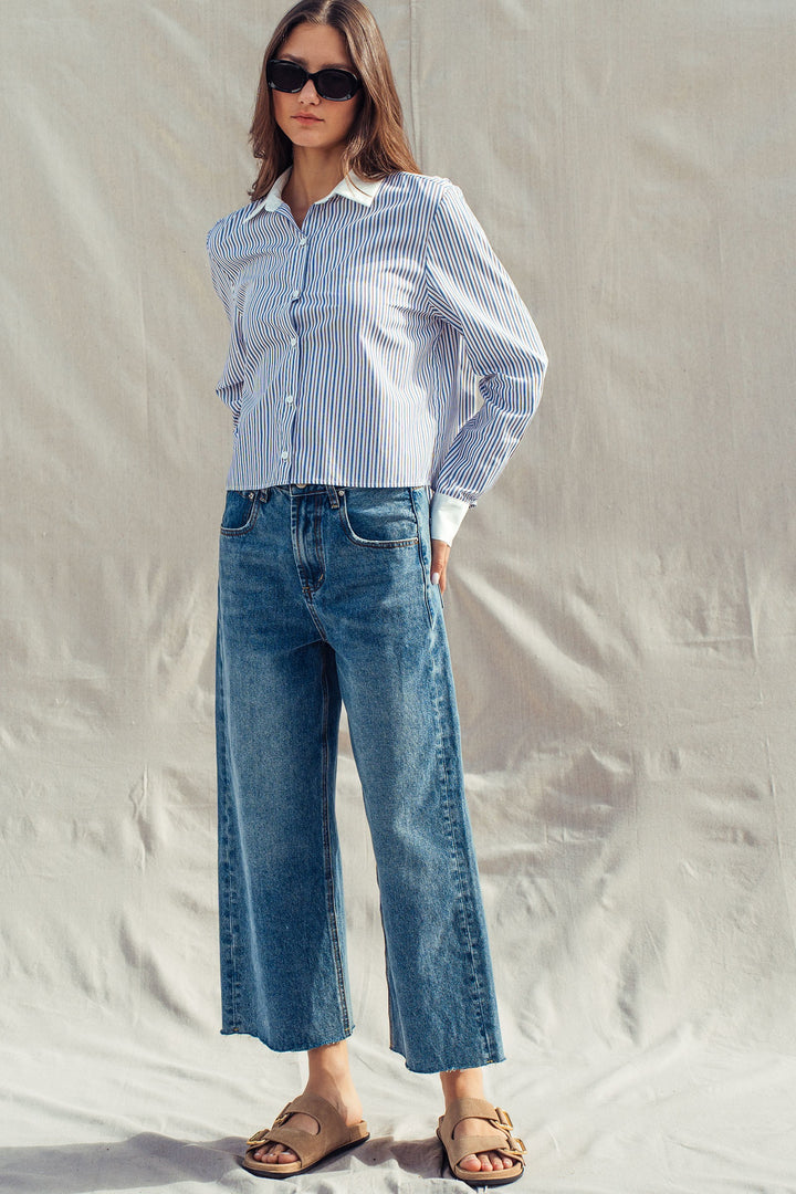 wide leg high waist denim jeans - denim (additional view)