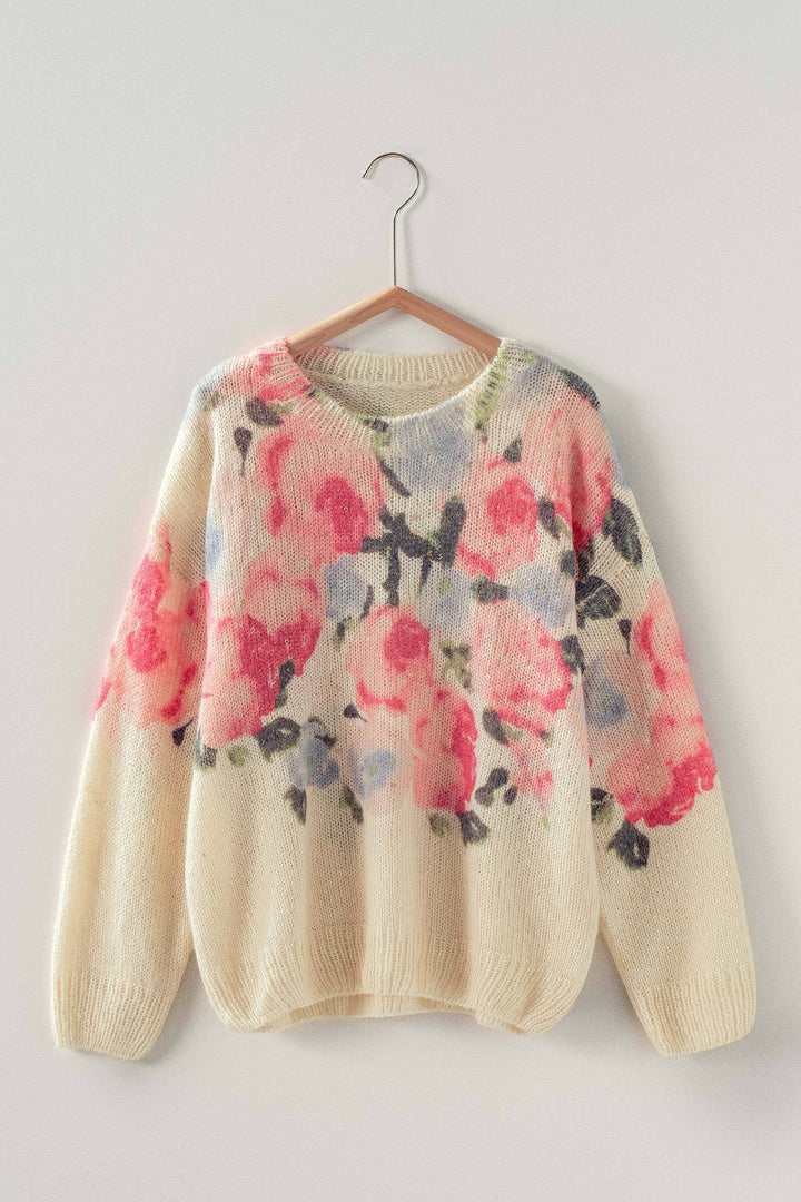 gold dust knit sweater - cream multi