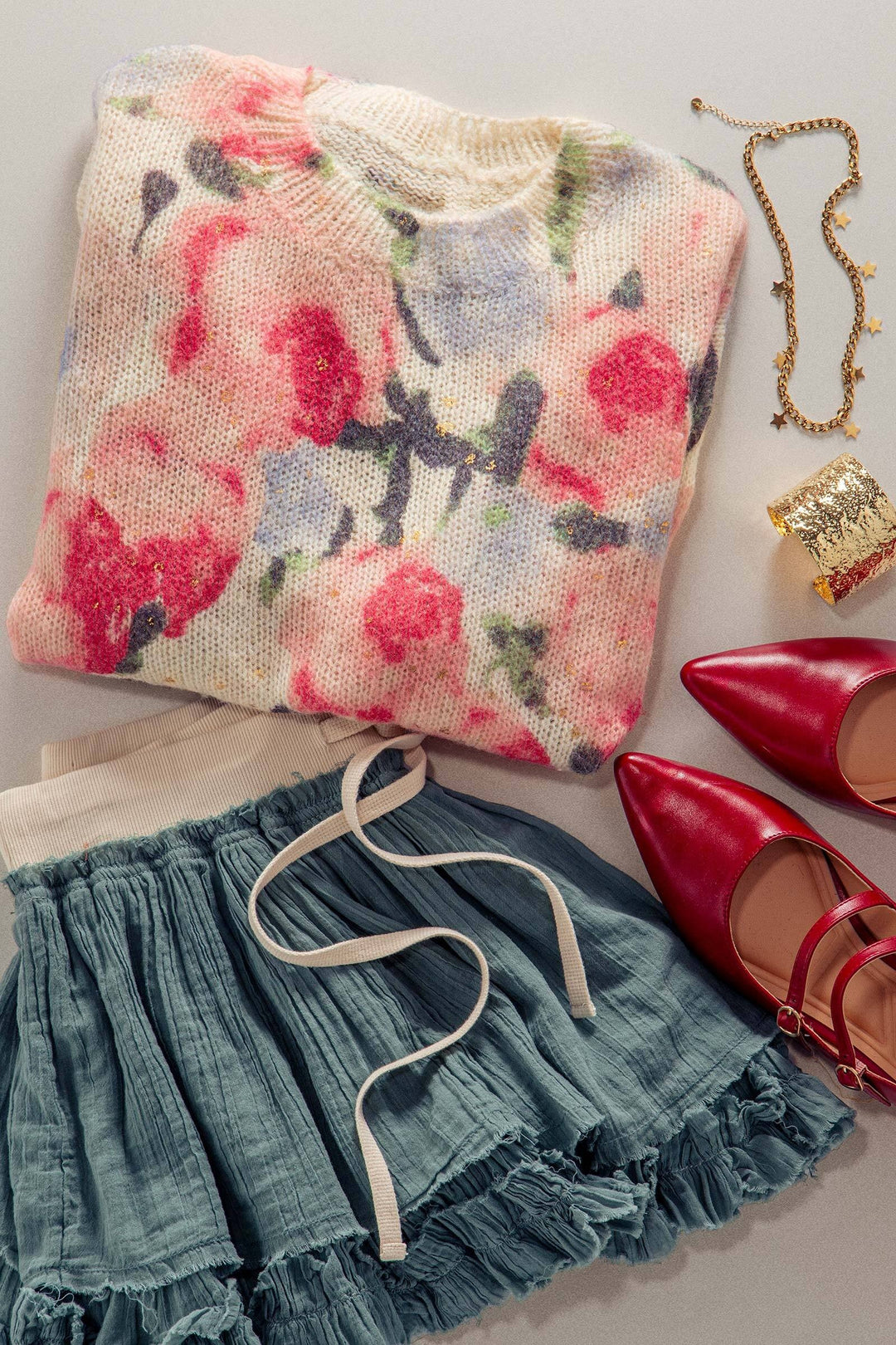 gold dust knit sweater - cream multi (additional view)