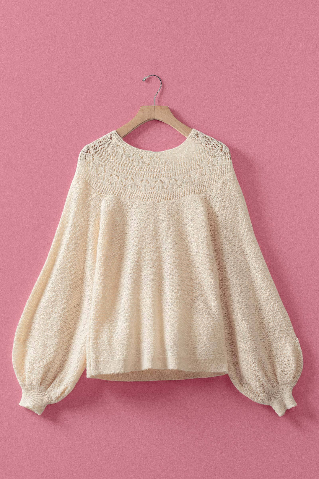 yoke knit sweater - natural