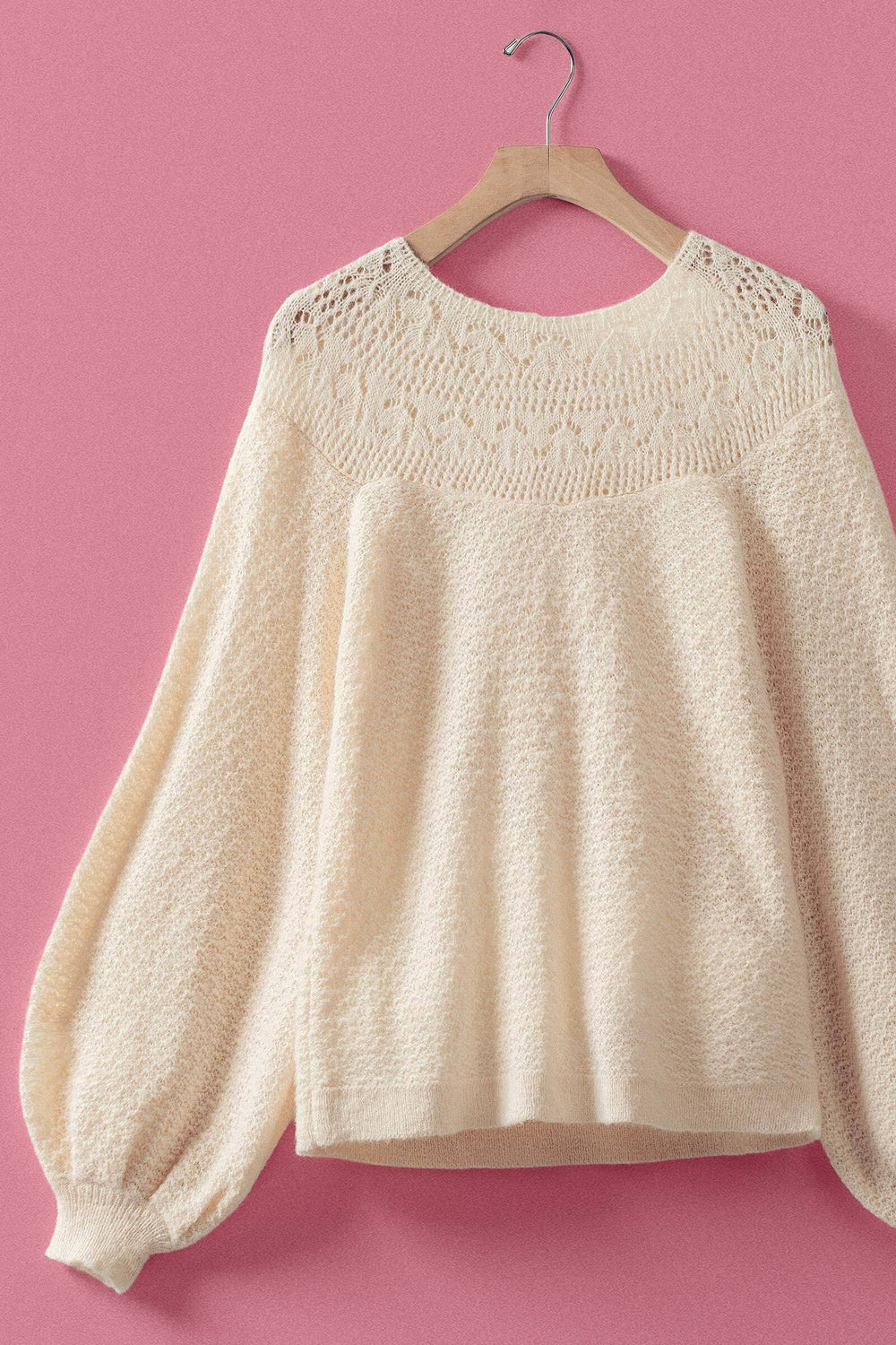 yoke knit sweater - natural (additional view)